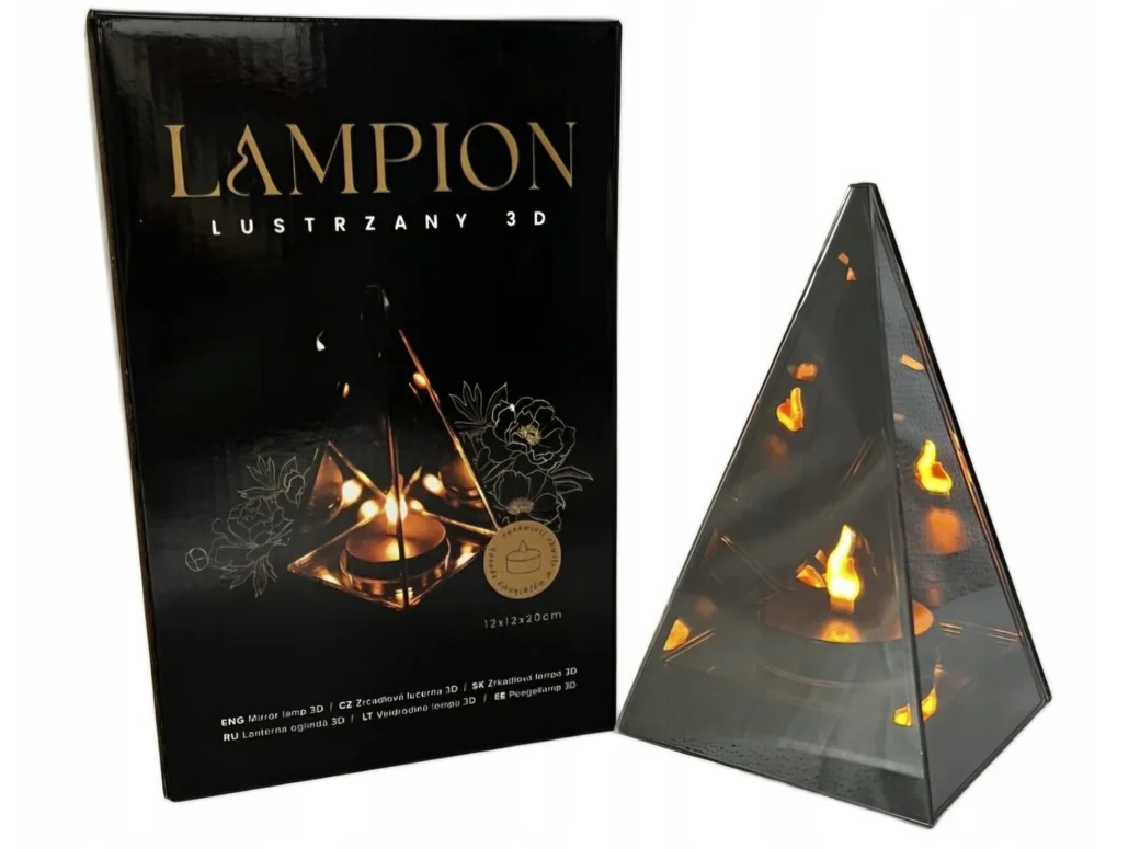 LAMPION SOLARNY 3D LED ZNICZ SZKLANY EFEKT NIESKOŃCZONOŚCI PREMIUM
