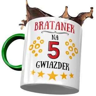 Kubek Zielony Dla Bratanka Syna Brata Prezent z Nadrukiem ze Zdjęciem + Opakowanie na prezent (wzór 01) - Kubki - miniaturka - grafika 1