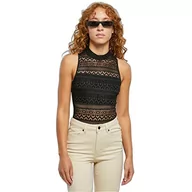 Koszulki i topy damskie - Urban Classics Damska koszulka z golfem z golfem, czarna, Czarny, XL - miniaturka - grafika 1