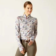 Koszulki jeździeckie - Ariat Bluzka damska LOWELL WRAP - equine floral - miniaturka - grafika 1