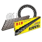 Części motocyklowe - Zestaw łańcuchów DID stal 520VX3 / 100 bez końca do Yamaha XT 500 ccm rok prod. 1976-1989 - miniaturka - grafika 1