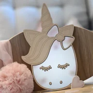 Wyposażenie pokoiku dziecięcego - Drewniane lusterko jednorożec - miniaturka - grafika 1