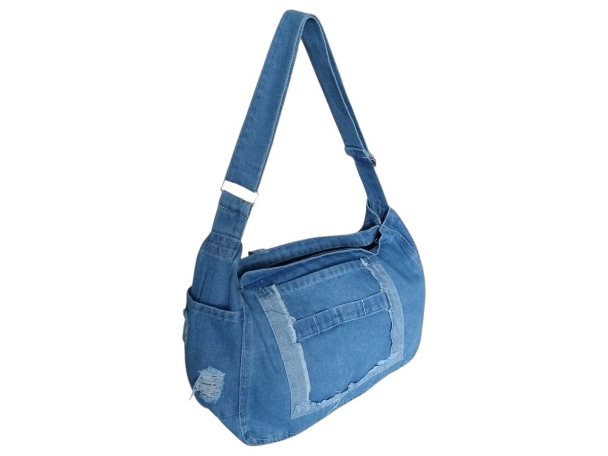 Damska Torebka Jeans, Worek Listonoszka Na Ramie Jeansowa Torba Materiałowa