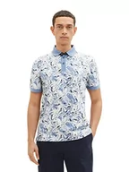 Koszulki męskie - TOM TAILOR Męska koszulka polo 1035630, 31274, niebieska, biała (Big Leaf), rozmiar M, 31274 - Blue Offwhite Big Leaf Design, M - miniaturka - grafika 1