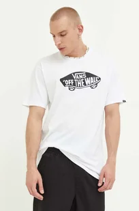 Vans t-shirt bawełniany kolor biały z nadrukiem - Koszulki męskie - miniaturka - grafika 1