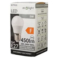 Żarówki LED - Żarówka LED E27 5W G45 kulka biała neutralna - miniaturka - grafika 1