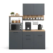 Meble kuchenne - Vicco Pojedyncza kuchnia Egbert, Antracyt, 160 cm z rozkładanym stołem - miniaturka - grafika 1