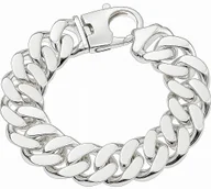 Bransolety męskie - Srebrna Bransoleta Męska Pancerka Pełna Diamentowana 2,20 cm pr 925 Grawer - miniaturka - grafika 1