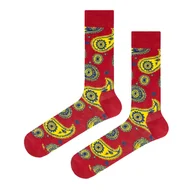 Skarpetki męskie - Skarpety kolorowe - czerwone - w paisley EM - EM Men's Accessories - miniaturka - grafika 1