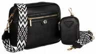 Torebki damskie - Mała torebka damska listonoszka crossbody miejska skóra ekologiczna Rovicky, czarny - miniaturka - grafika 1
