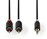 Kable komputerowe i do monitorów - Nedis Aux Audio Cable 3.5 mm -> 2x RCA 3m Black - miniaturka - grafika 1