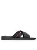 Klapki i japonki męskie - Tommy Hilfiger Klapki FM0FM05415 Czarny - miniaturka - grafika 1