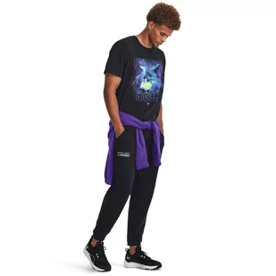 Męskie spodnie dresowe Under Armour Project Rock Hwt Terry Pant - czarne - UNDER ARMOUR - Spodnie sportowe męskie - miniaturka - grafika 1