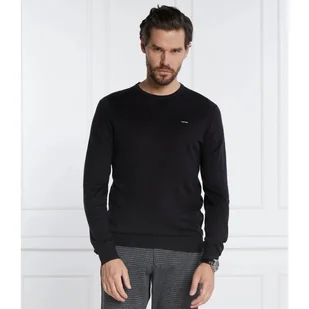 Calvin Klein Sweter SILK BLEND CN Slim Fit z dodatkiem jedwabiu - Swetry męskie - miniaturka - grafika 1