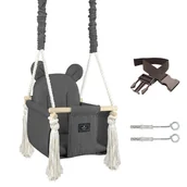 Place zabaw - Natilu / Huśtawka Dla Dzieci  Miś Premium I Bezpieczna I Solidna I Domowa Ogrodowa Kubełkowa + Pas Bezpieczeństwa - miniaturka - grafika 1