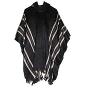 Koce - Gamboa Męskie Ponczo Męskie Meksykańskie Ponczo Męskie Płaszcze Zimowe Koc Z Kapturem Koc Wełniany Wełna Alpaka Czarny M - Ponczo Męskie Z Alpaką: S.. - miniaturka - grafika 1