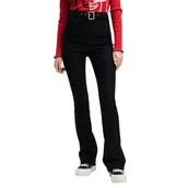 Spodnie damskie - Spodnie damskie Desigual Londres materiałowe flare czarne-XL - miniaturka - grafika 1