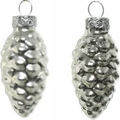 Bombki - Bombki choinkowe srebrne szyszki zestaw 12 szt. 6 cm - miniaturka - grafika 1