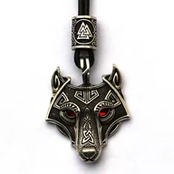 Naszyjniki - NASZYJNIK Wikingów RUNY Valknut Aegishjalmur 131 - miniaturka - grafika 1