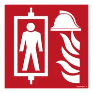 Systemy ekspozycyjne i znaki informacyjne - BB022 DŹWIG DLA STRAŻY POŻARNEJ, FN - FOLIA SAMOPRZYLEPNA; (500X500MM) - miniaturka - grafika 1