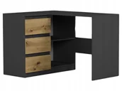 Biurka - BIURKO NAROŻNE KOMPUTER antracyt mix artisan N4L lewe - miniaturka - grafika 1