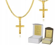 Biżuteria dla dzieci - Złoty łańcuszek srebro pozłacane krzyżyk 55 cm DEDYKACJA P4K18 - miniaturka - grafika 1