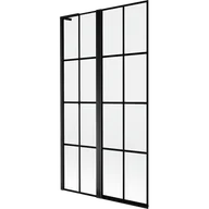 Parawany nawannowe - Mexen Mist L parawan nawannowy 2-skrzydłowy lewy 100 x 150 cm, czarna kratka, czarny - 8A9L-100-011-70-77-L - miniaturka - grafika 1