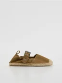 Espadryle damskie - Reserved - Skórzane espadryle - beżowy - miniaturka - grafika 1