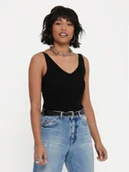 Koszulki i topy damskie - JDY Top Nanna 15180497 Czarny Slim Fit - miniaturka - grafika 1