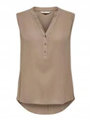 Bluzki damskie - ONLY BEŻOWA BLUZKA BEZ RĘKAWÓW Z GUZIKAMI 42 J7A - miniaturka - grafika 1