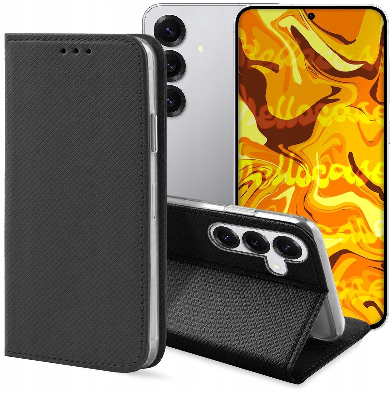 Etui z Klapką Do Samsung Galaxy S26 Czarne, Zamykane, Magnetyczne, Kabura