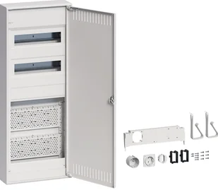 Hager Rozdzielnica 2x12 mod. + 2x płyta montażowa - drzwi stalowe - Rozdzielnie elektryczne - miniaturka - grafika 1
