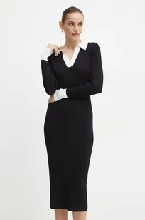 Karl Lagerfeld sukienka kolor czarny mini dopasowana 246W1319 - Sukienki - miniaturka - grafika 1