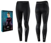 Spodnie damskie - Damskie Spodnie Termoaktywne Brubeck Dry - Czarny/Grafitowy S - miniaturka - grafika 1