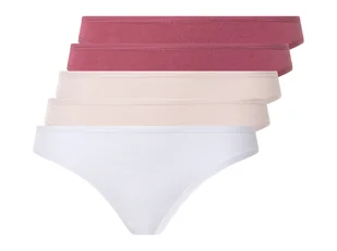 esmara® Stringi damskie z bawełną, 5 par (Fioletowy/różowy/biały, S (36/38)) - Majtki damskie - miniaturka - grafika 1