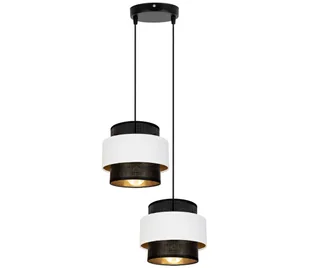 Żyrandol na lince NESS 2xE27/60W/230V śr. 30 cm czarny/biały - Lampy sufitowe - miniaturka - grafika 1