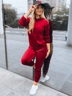 Dresy damskie - Bordowy damski komplet welurowy SO COMFY Dstreet AY0887-L/XL - miniaturka - grafika 1