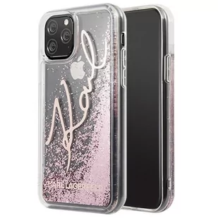 Karl Lagerfeld Obudowa dla telefonów komórkowych Glitter Signature pro Apple iPhone 11 Pro Max KLHCN65TRKSRG) Różowy - Etui i futerały do telefonów - miniaturka - grafika 1