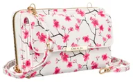 Torebki damskie - Modny torebko-portfel torebka damska crossbody portfel i kieszonka na telefon skóra ekologiczna w kwiaty Cavaldi, różnokolorowy różowy - miniaturka - grafika 1