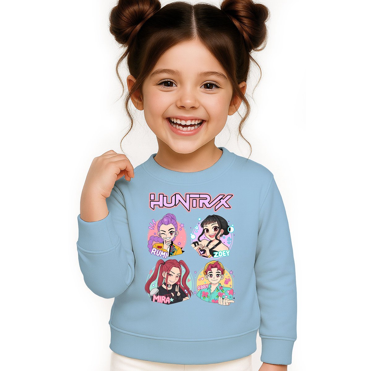 BLUZA DZIECIĘCA K-POPOWE ŁOWCZYNIE DEMONÓW HUNTRIX 122-128 BAWEŁNIANA