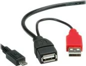 Kable USB - Roline Kabel USB USB A/micro USB Czarny 1m 19.08.1009 - miniaturka - grafika 1