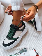 Sneakersy damskie - Sneakersy damskie MEILA czarno-zielone Dstreet ZY0322-41 - miniaturka - grafika 1