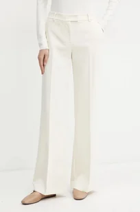 Patrizia Pepe spodnie damskie kolor beżowy dzwony high waist 2P1627 A481 - Spodnie damskie - miniaturka - grafika 1