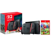 Konsole Nintendo - Nintendo Switch 2 Joy-Con Czarny + Mario Kart World + Mario Tennis Fever - miniaturka - grafika 1