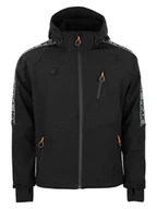 Odzież trekkingowa męska - Peak Mountain Kurtka softshellowa "Cargan" w kolorze czarnym - miniaturka - grafika 1