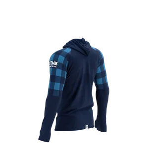 COMPRESSPORT Termiczna bluza biegowa 3D Thermo Hoodie UTMB 2021 niebieska - Bluzy sportowe męskie - miniaturka - grafika 3