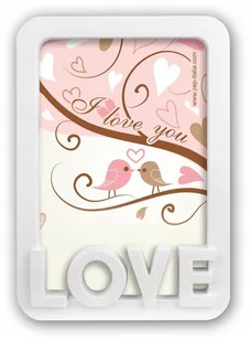 NA Ramka zdjęcie 10x15 biała z napisem love - Ramki na zdjęcia - miniaturka - grafika 1