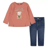 Bluzki dla niemowląt - Levi's Kids Baby Girl LVG Notch Tee and Jean Set 1EJ250 zestaw, Terra Cotta, 24 miesiące, Terra Cotta, 24 Miesiące - miniaturka - grafika 1