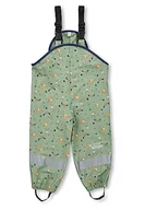 Spodnie i spodenki dla chłopców - Sterntaler Dziecięce spodnie przeciwdeszczowe dla chłopców, spodnie na szelkach przeciwdeszczowych, ze zwierzętami leśnymi, wodoszczelne, z zatrzaskiem i zgrzewanymi szwami, zielone, zielony, 110 - miniaturka - grafika 1