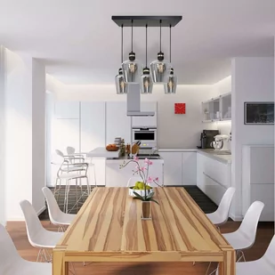 Milagro Wisząca LAMPA loft RICHMOND MLP6543 kaskada OPRAWA szklana ZWIS na listwie czarny przezroczysty MLP6543 - Lampy sufitowe - miniaturka - grafika 1